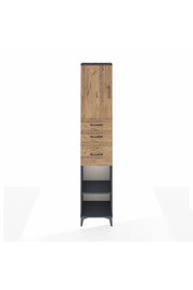 Arges Dolap 3 Raflı 3 Çekmeceli Tek Kapaklı 44x30x221 Antrasit-Çam