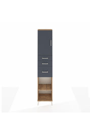 Arges Dolap 3 Raflı 3 Çekmeceli Tek Kapaklı 44x30x221 Çam-Antrasit