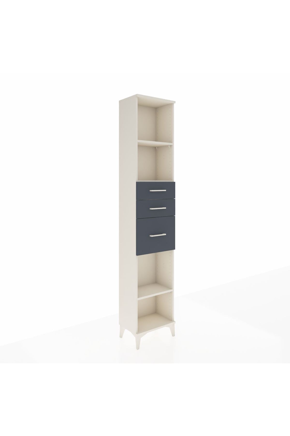 Arges Dolap 3 Raflı 3 Çekmeceli 44x30x221 Aytaşı-Antrasit