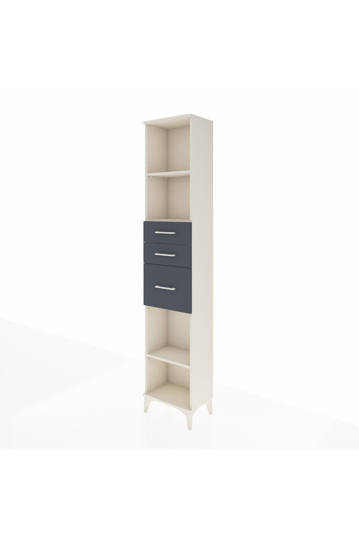 Arges Dolap 3 Raflı 3 Çekmeceli 44x30x221 Aytaşı-Antrasit