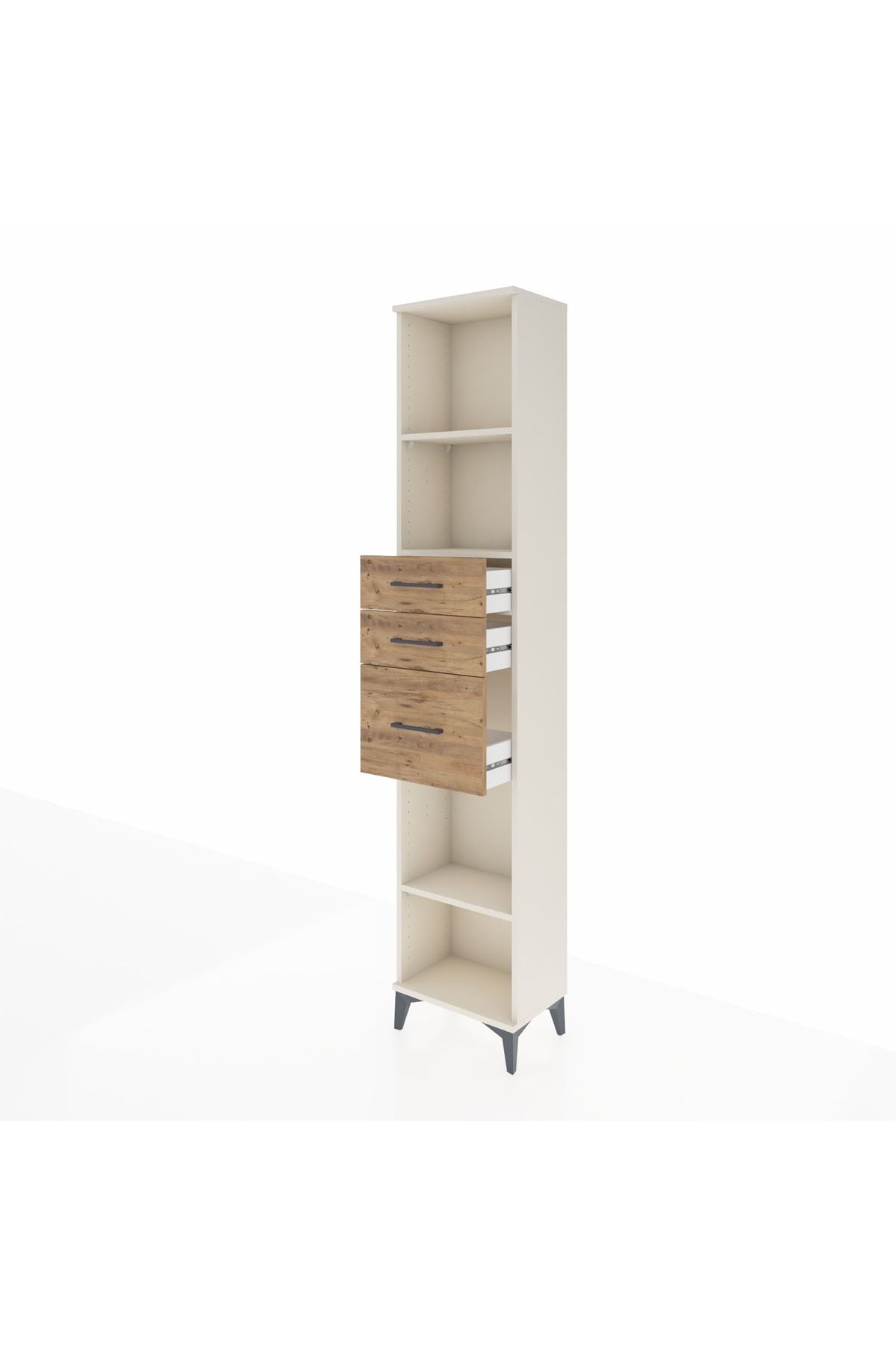 Arges Dolap 3 Raflı 3 Çekmeceli 44x30x221 Aytaşı-Çam