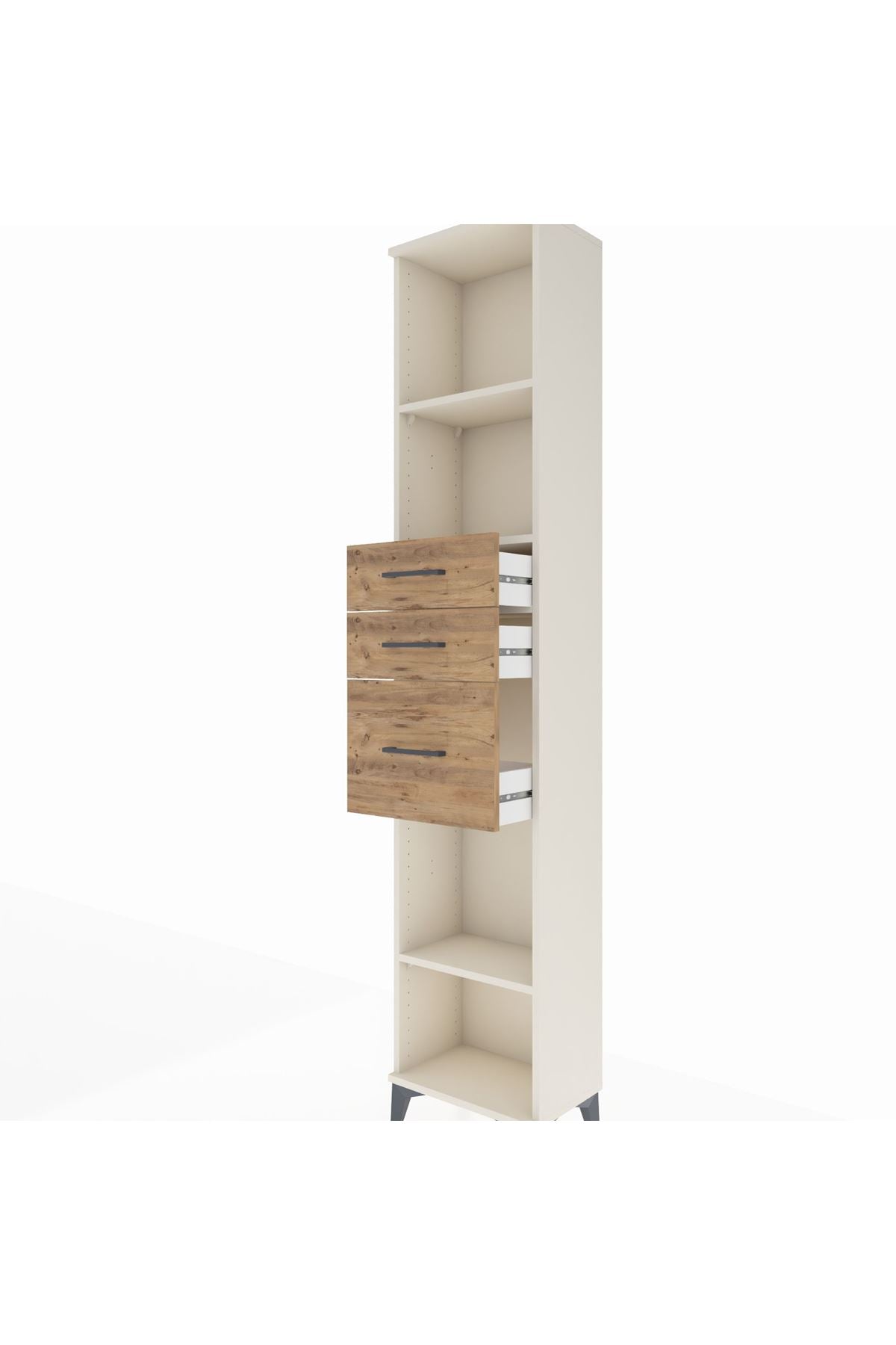 Arges Dolap 3 Raflı 3 Çekmeceli 44x30x221 Aytaşı-Çam