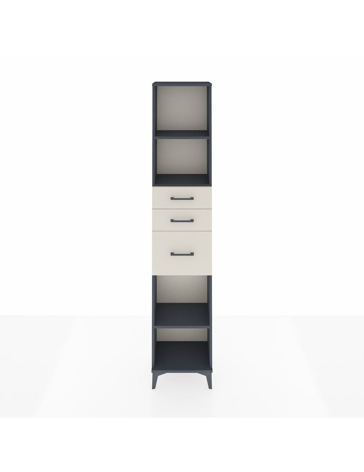 Arges Dolap 3 Raflı 3 Çekmeceli 44x30x221 Antrasit-Aytaşı