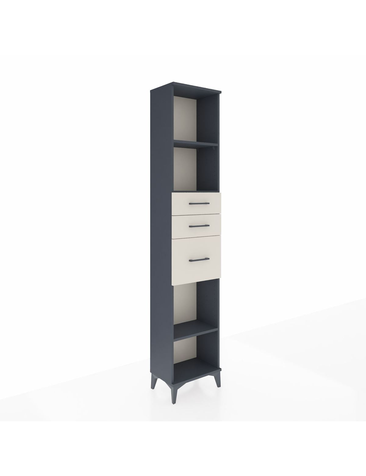 Arges Dolap 3 Raflı 3 Çekmeceli 44x30x221 Antrasit-Aytaşı