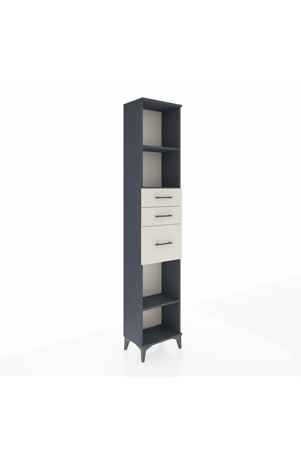 Arges Dolap 3 Raflı 3 Çekmeceli 44x30x221 Antrasit-Aytaşı