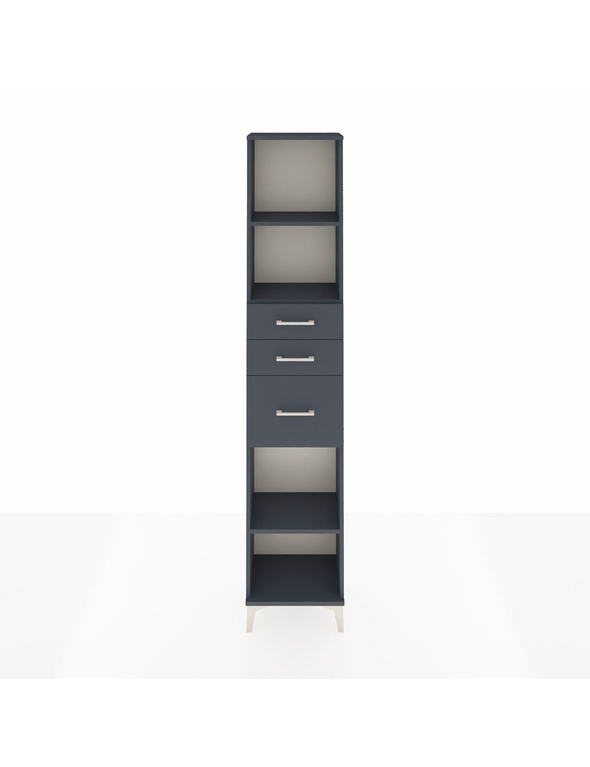 Arges Dolap 3 Raflı 3 Çekmeceli 44x30x221 Antrasit-Antrasit