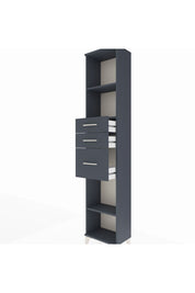 Arges Dolap 3 Raflı 3 Çekmeceli 44x30x221 Antrasit-Antrasit