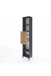 Arges Dolap 3 Raflı 3 Çekmeceli 44x30x221 Antrasit-Çam