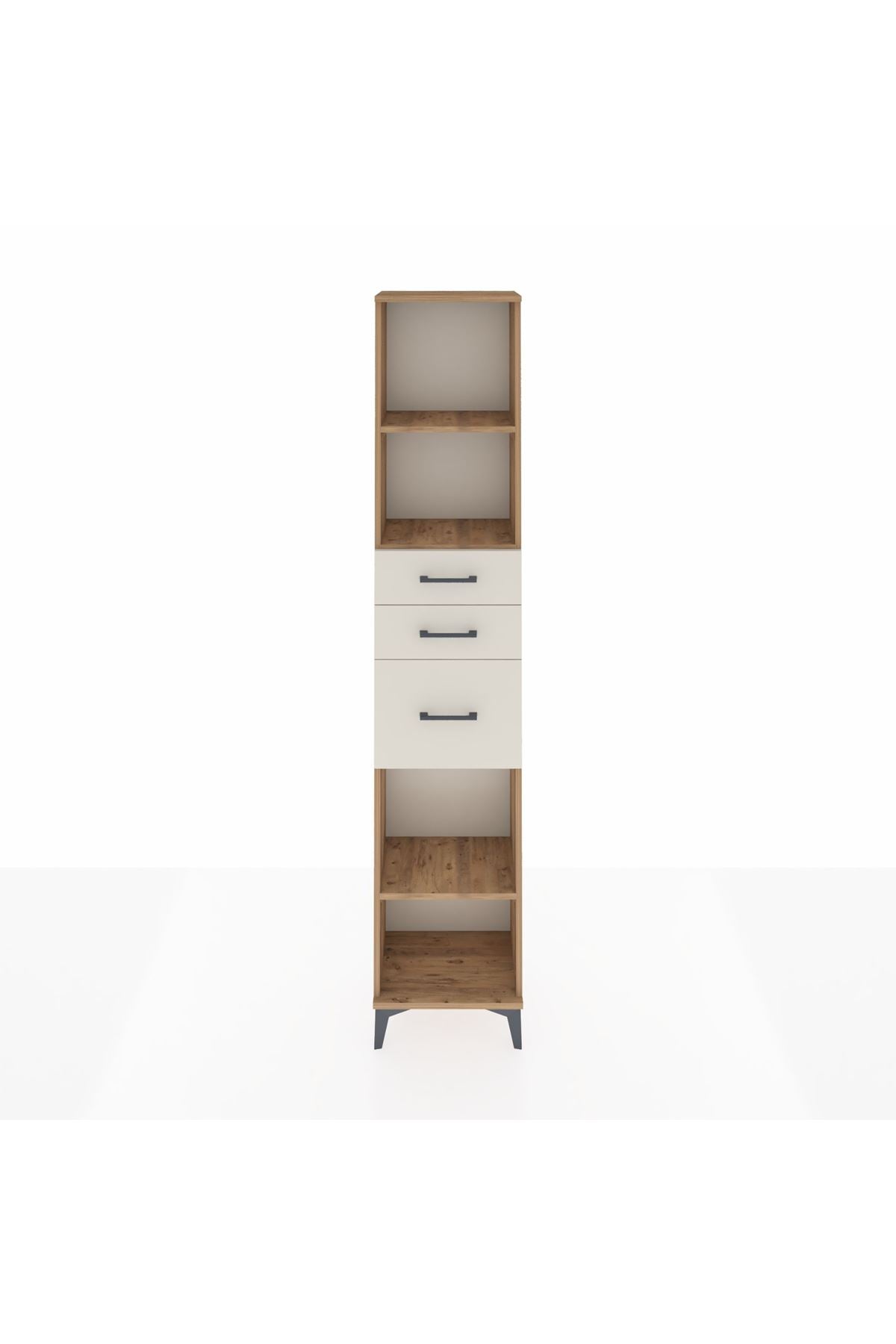 Arges Dolap 3 Raflı 3 Çekmeceli 44x30x221 Çam-Aytaşı