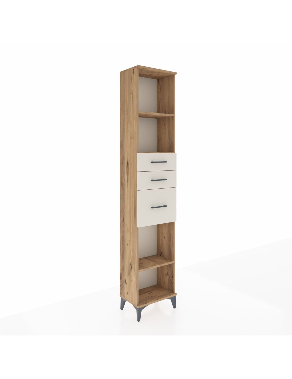 Arges Dolap 3 Raflı 3 Çekmeceli 44x30x221 Çam-Aytaşı