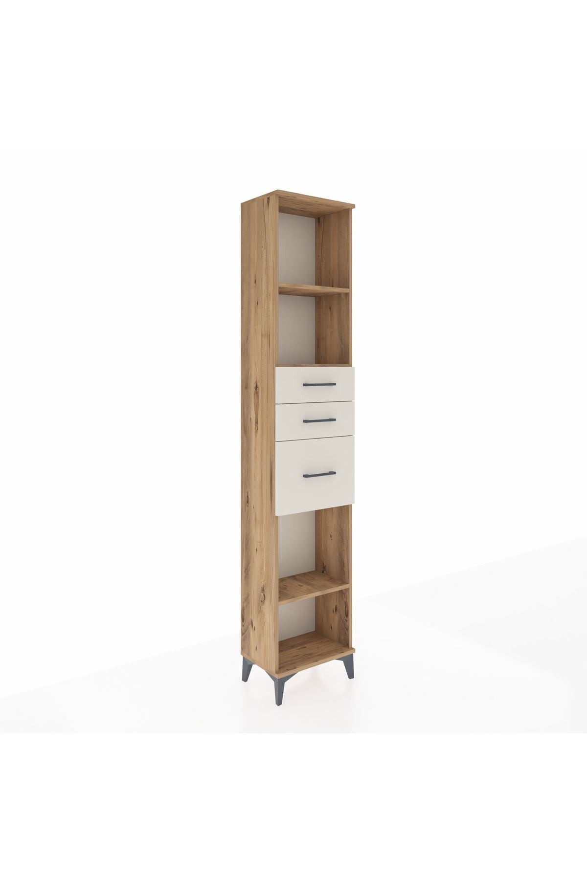 Arges Dolap 3 Raflı 3 Çekmeceli 44x30x221 Çam-Aytaşı