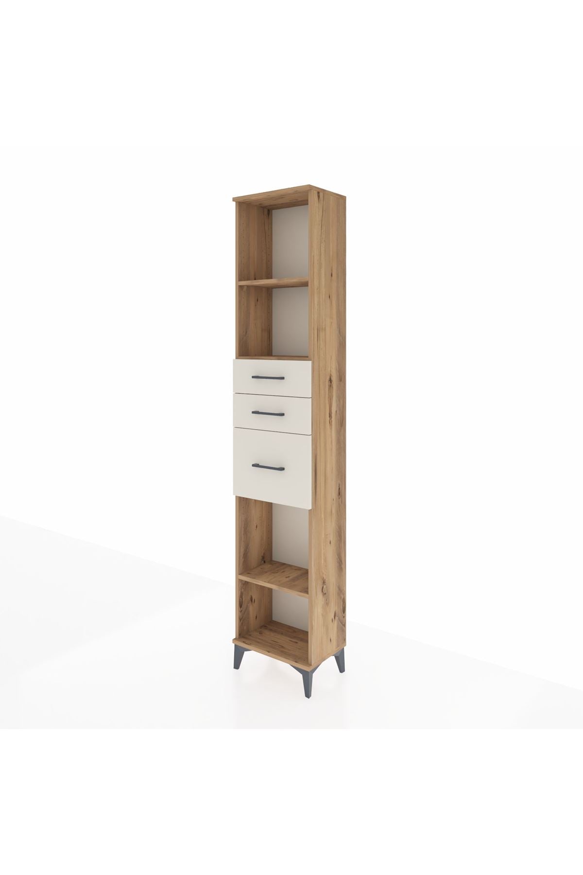 Arges Dolap 3 Raflı 3 Çekmeceli 44x30x221 Çam-Aytaşı