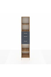 Arges Dolap 3 Raflı 3 Çekmeceli 44x30x221 Çam-Antrasit