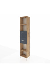 Arges Dolap 3 Raflı 3 Çekmeceli 44x30x221 Çam-Antrasit