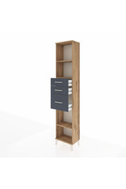 Arges Dolap 3 Raflı 3 Çekmeceli 44x30x221 Çam-Antrasit