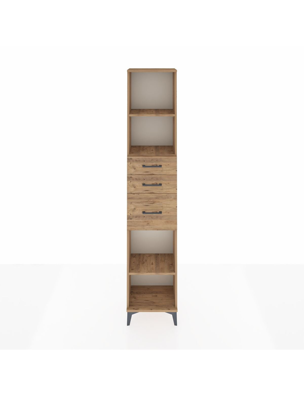 Arges Dolap 3 Raflı 3 Çekmeceli 44x30x221 Çam-Çam