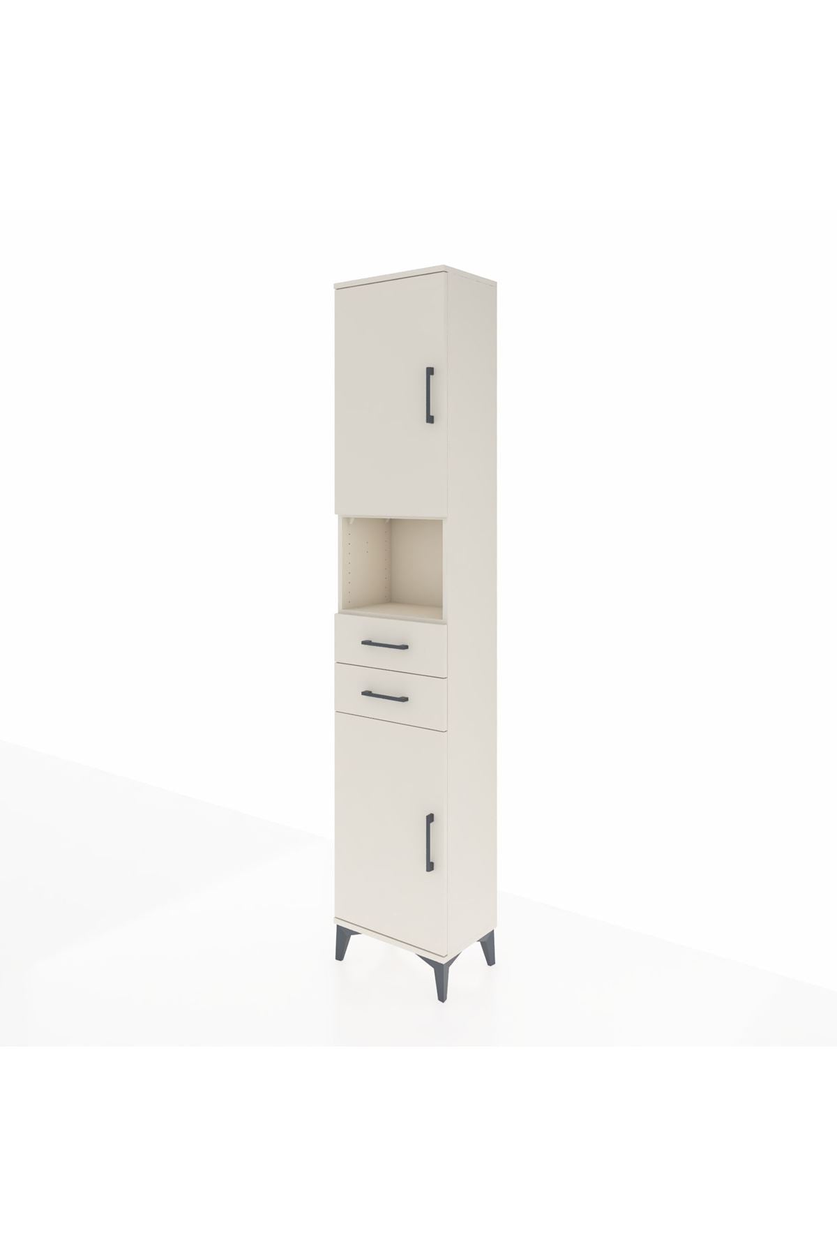 Arges Dolap 4 Raflı 2 Çekmeceli 2 Kapaklı 44x30x221 Aytaşı-Aytaşı