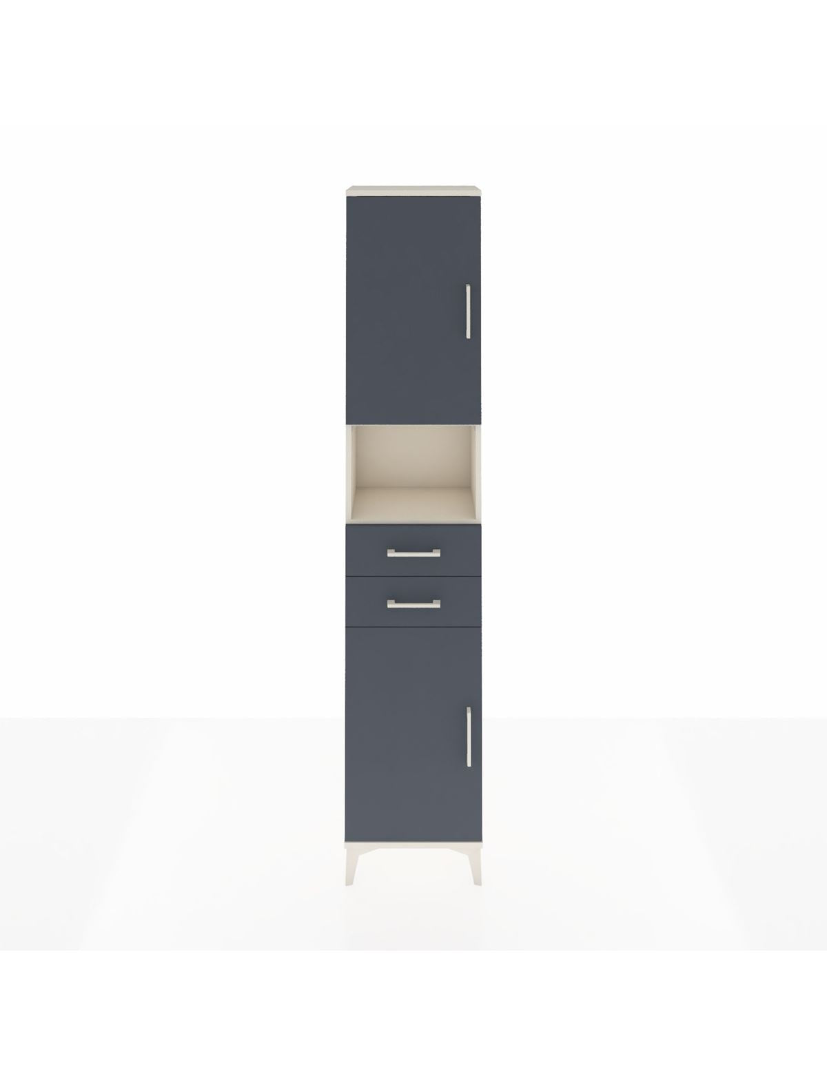 Arges Dolap 4 Raflı 2 Çekmeceli 2 Kapaklı 44x30x221 Aytaşı-Antrasit