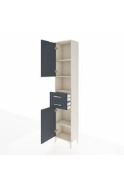 Arges Dolap 4 Raflı 2 Çekmeceli 2 Kapaklı 44x30x221 Aytaşı-Antrasit