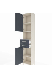 Arges Dolap 4 Raflı 2 Çekmeceli 2 Kapaklı 44x30x221 Aytaşı-Antrasit