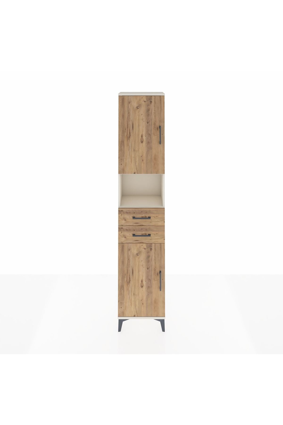 Arges Dolap 4 Raflı 2 Çekmeceli 2 Kapaklı 44x30x221 Aytaşı-Çam