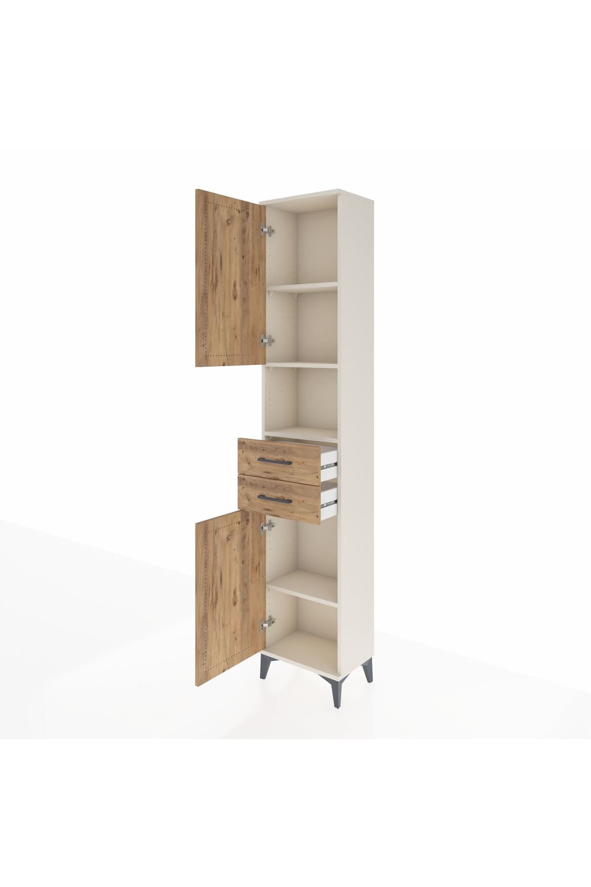 Arges Dolap 4 Raflı 2 Çekmeceli 2 Kapaklı 44x30x221 Aytaşı-Çam