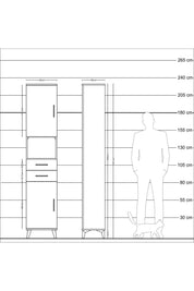 Arges Dolap 4 Raflı 2 Çekmeceli 2 Kapaklı 44x30x221 Aytaşı-Çam