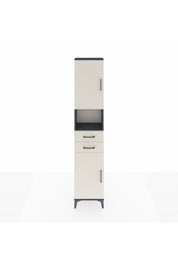 Arges Dolap 4 Raflı 2 Çekmeceli 2 Kapaklı 44x30x221 Antrasit-Aytaşı