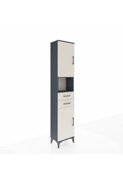 Arges Dolap 4 Raflı 2 Çekmeceli 2 Kapaklı 44x30x221 Antrasit-Aytaşı