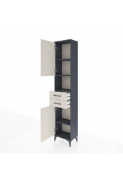 Arges Dolap 4 Raflı 2 Çekmeceli 2 Kapaklı 44x30x221 Antrasit-Aytaşı