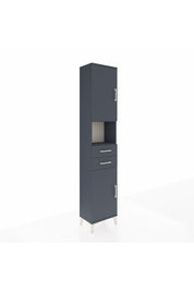 Arges Dolap 4 Raflı 2 Çekmeceli 2 Kapaklı 44x30x221 Antrasit-Antrasit