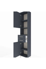 Arges Dolap 4 Raflı 2 Çekmeceli 2 Kapaklı 44x30x221 Antrasit-Antrasit