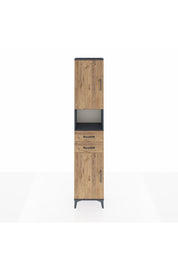 Arges Dolap 4 Raflı 2 Çekmeceli 2 Kapaklı 44x30x221 Antrasit-Çam