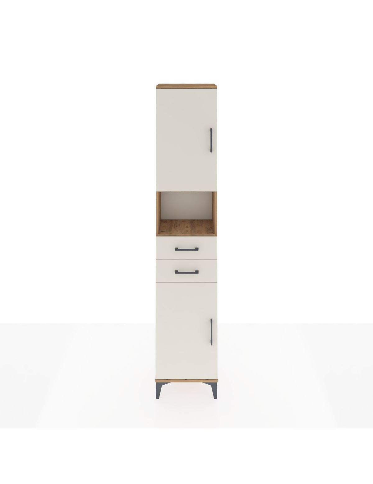 Arges Dolap 4 Raflı 2 Çekmeceli 2 Kapaklı 44x30x221 Çam-Aytaşı