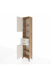 Arges Dolap 4 Raflı 2 Çekmeceli 2 Kapaklı 44x30x221 Çam-Aytaşı