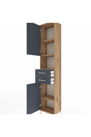 Arges Dolap 4 Raflı 2 Çekmeceli 2 Kapaklı 44x30x221 Çam-Antrasit