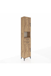 Arges Dolap 4 Raflı 2 Çekmeceli 2 Kapaklı 44x30x221 Çam-Çam