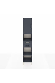 Arges Dolap 4 Raflı 2 Çekmeceli Tek Kapaklı 44x30x221 Antrasit-Antrasit