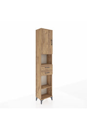 Arges Dolap 4 Raflı 2 Çekmeceli Tek Kapaklı 44x30x221 Çam-Çam