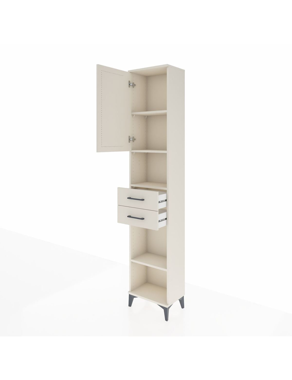 Arges Dolap 4 Raflı 2 Çekmeceli Tek Kapaklı 44x30x221 - S28M235V1A