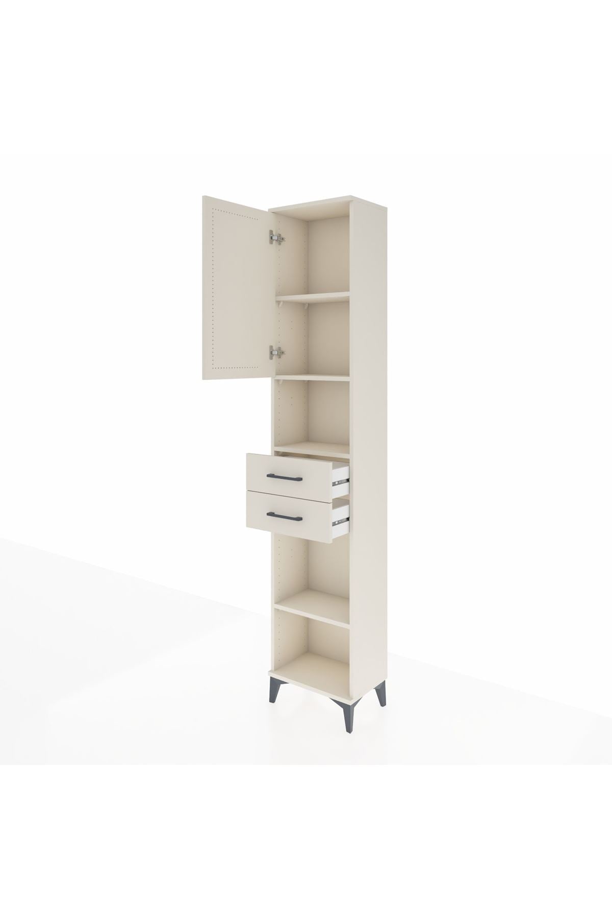 Arges Dolap 4 Raflı 2 Çekmeceli Tek Kapaklı 44x30x221 Aytaşı-Aytaşı