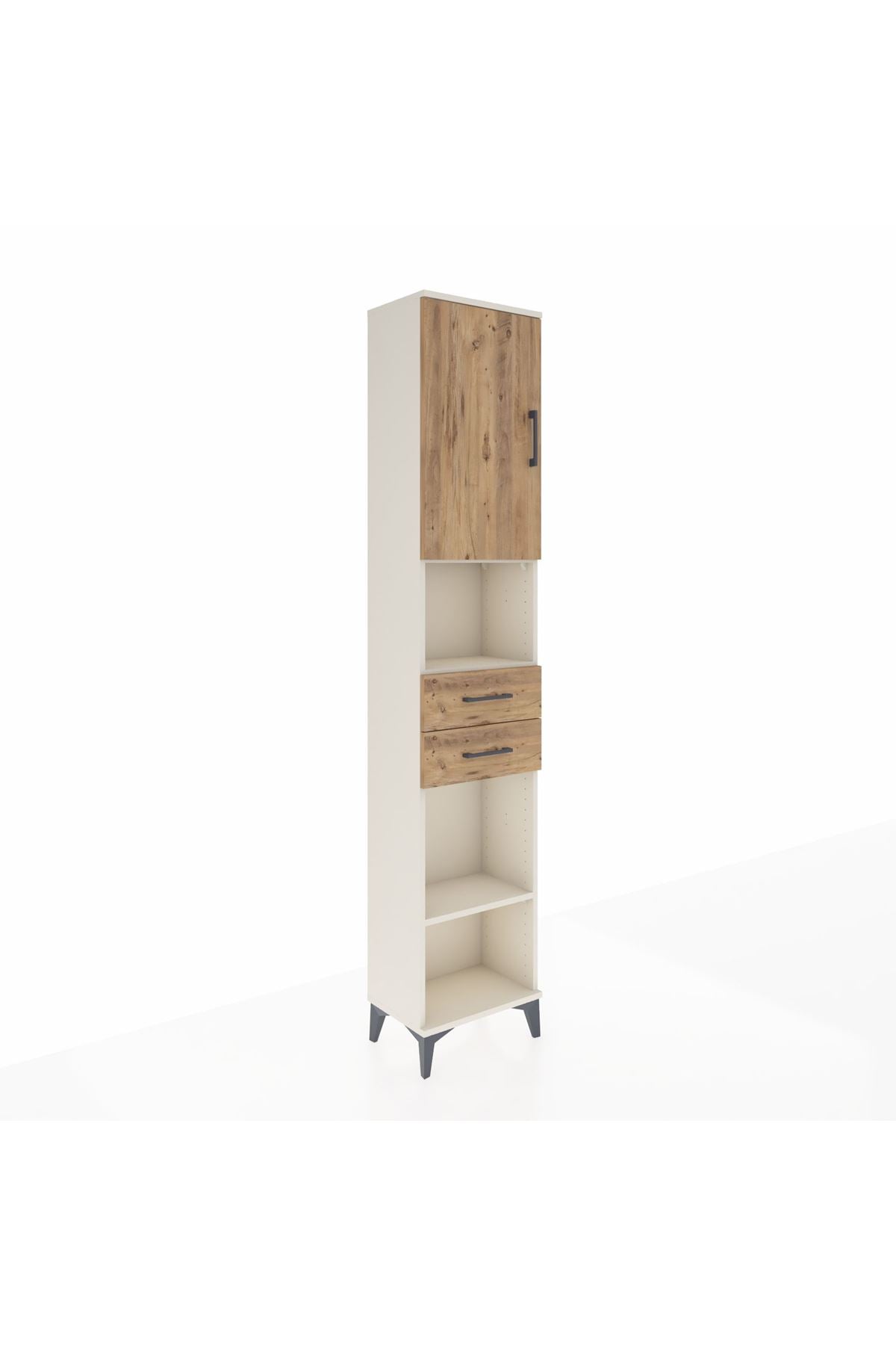 Arges Dolap 4 Raflı 2 Çekmeceli Tek Kapaklı 44x30x221 Aytaşı-Çam