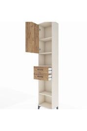 Arges Dolap 4 Raflı 2 Çekmeceli Tek Kapaklı 44x30x221 Aytaşı-Çam