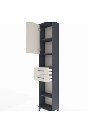 Arges Dolap 4 Raflı 2 Çekmeceli Tek Kapaklı 44x30x221 Antrasit-Aytaşı