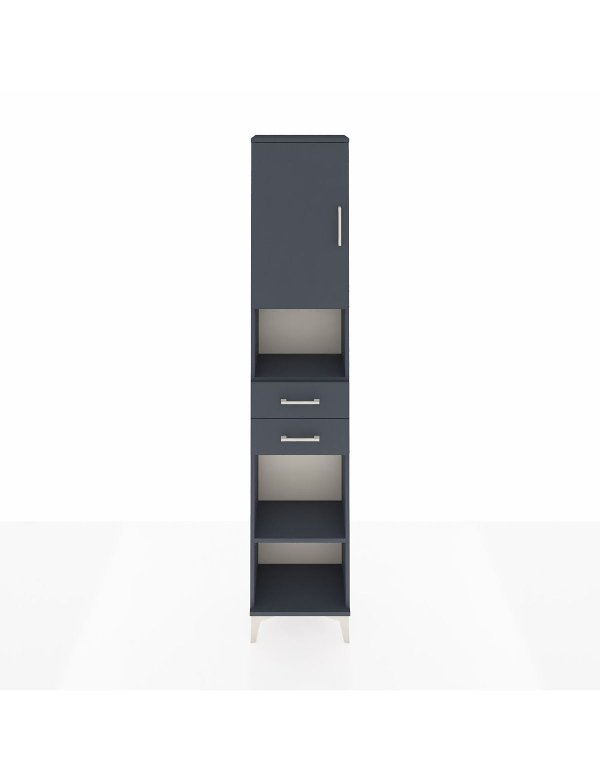 Arges Dolap 4 Raflı 2 Çekmeceli Tek Kapaklı 44x30x221 Antrasit-Antrasit