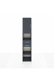 Arges Dolap 4 Raflı 2 Çekmeceli Tek Kapaklı 44x30x221 Antrasit-Antrasit