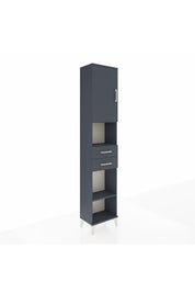 Arges Dolap 4 Raflı 2 Çekmeceli Tek Kapaklı 44x30x221 Antrasit-Antrasit