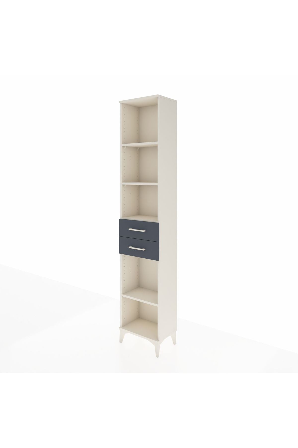 Arges Dolap 4 Raflı 3 Çekmeceli 44x30x221 Aytaşı-Antrasit