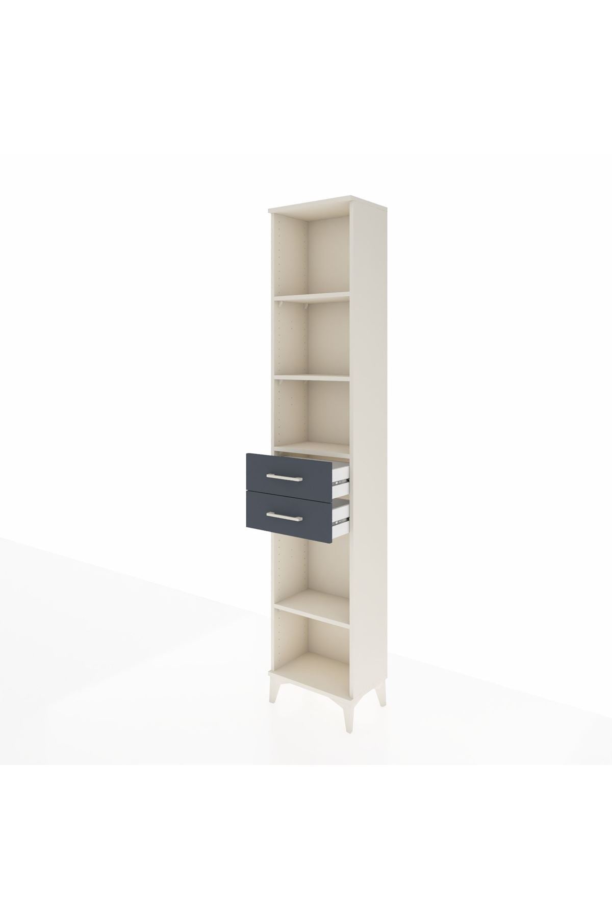 Arges Dolap 4 Raflı 3 Çekmeceli 44x30x221 Aytaşı-Antrasit