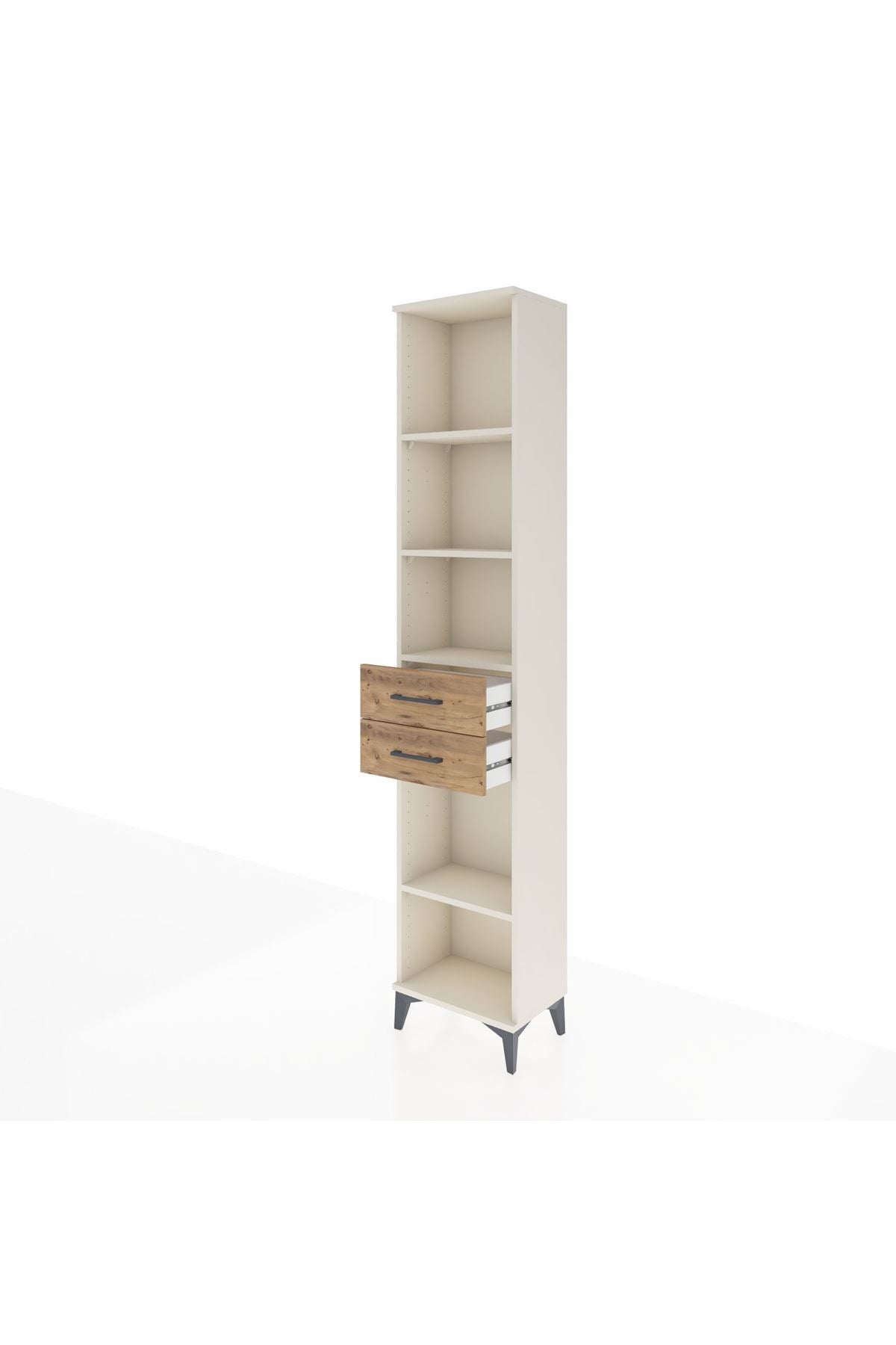 Arges Dolap 4 Raflı 3 Çekmeceli 44x30x221 Aytaşı-Çam